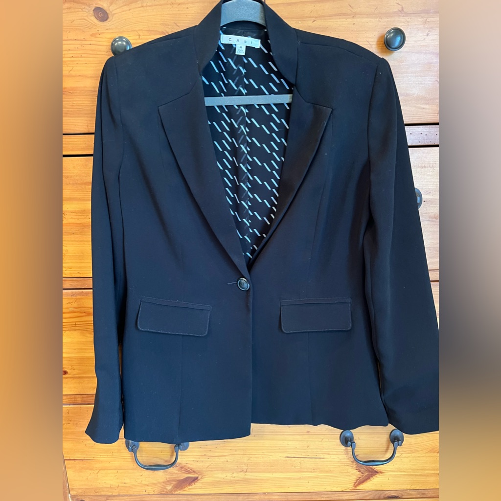 Cabi 717 City Blazer  Black Single Button